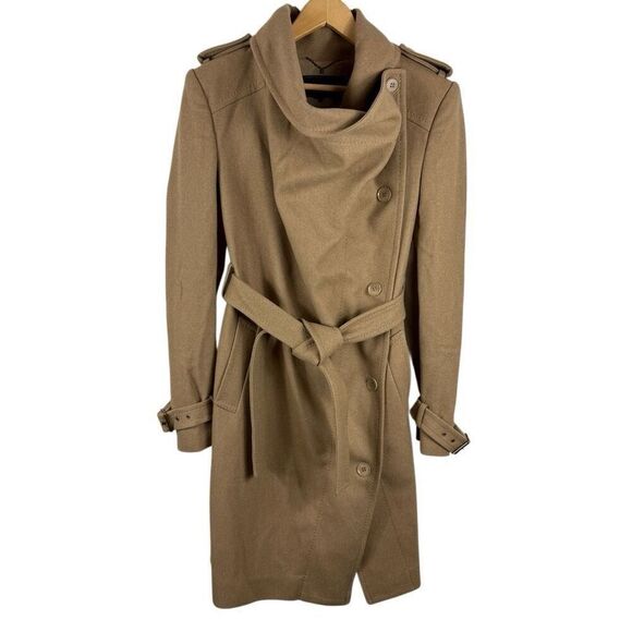 BCBGmaxazria wool khaki pea coat - size M - Picture 1 of 10